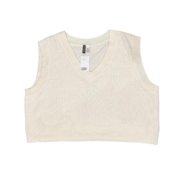 H&M Cream Knit Sweater Vest NWT XXL - Picture 1 of 2